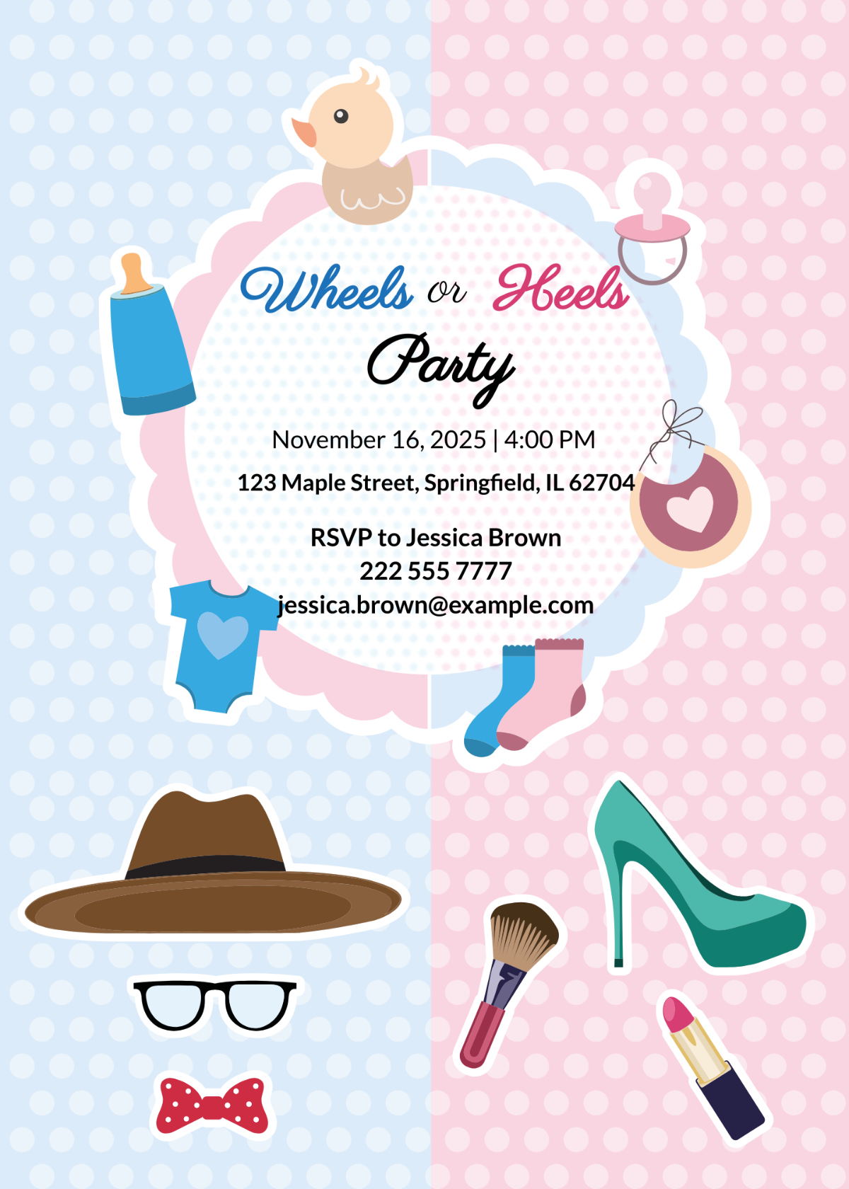 Wheels and Heels Invitation Template - Edit Online & Download