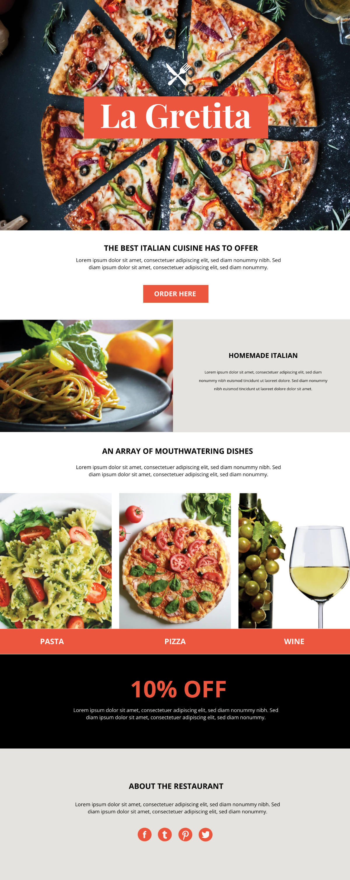 Restaurant Email Newsletter Template