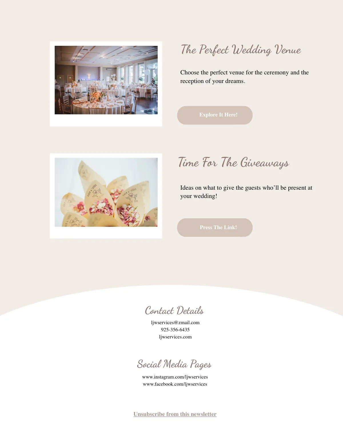 Free Modern Premium Wedding Email Newsletter Template to Edit Online