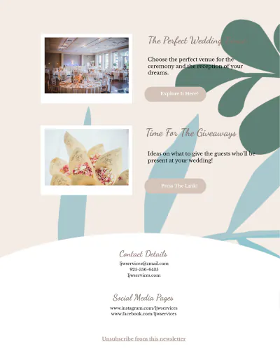 Free Modern Premium Wedding Email Newsletter Template to Edit Online