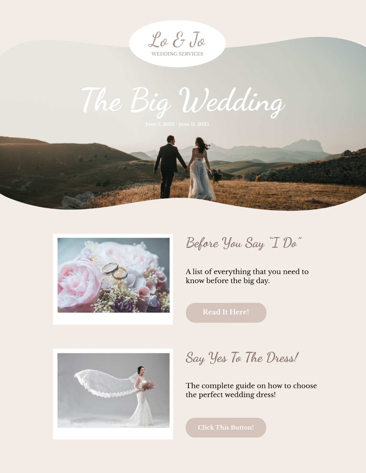 Wedding Email Newsletter Template