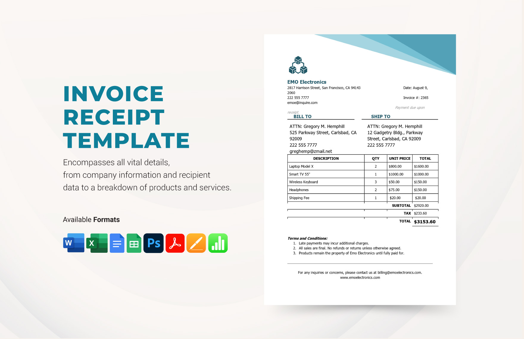 Page 2 Printable Invoice Templates In Apple Pages Imac FREE Download 