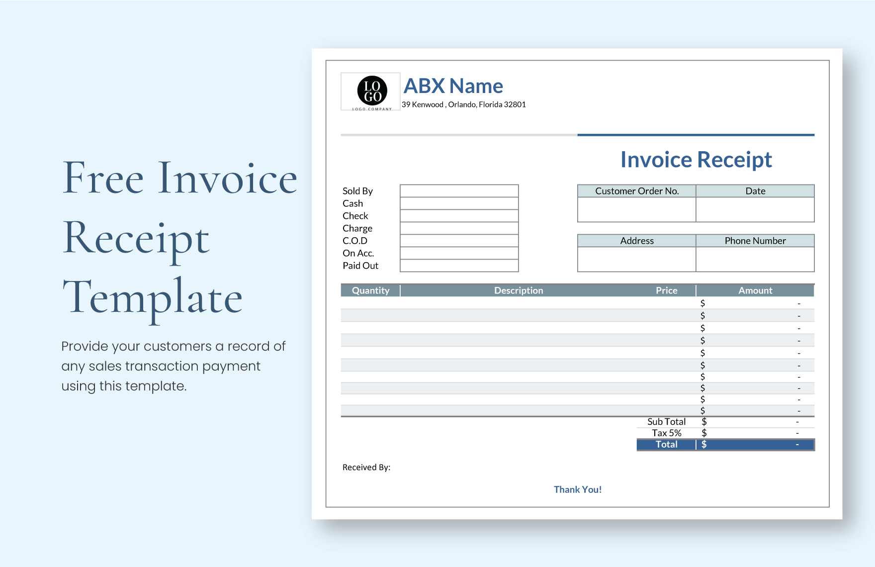 Receipt Template Apple Pages