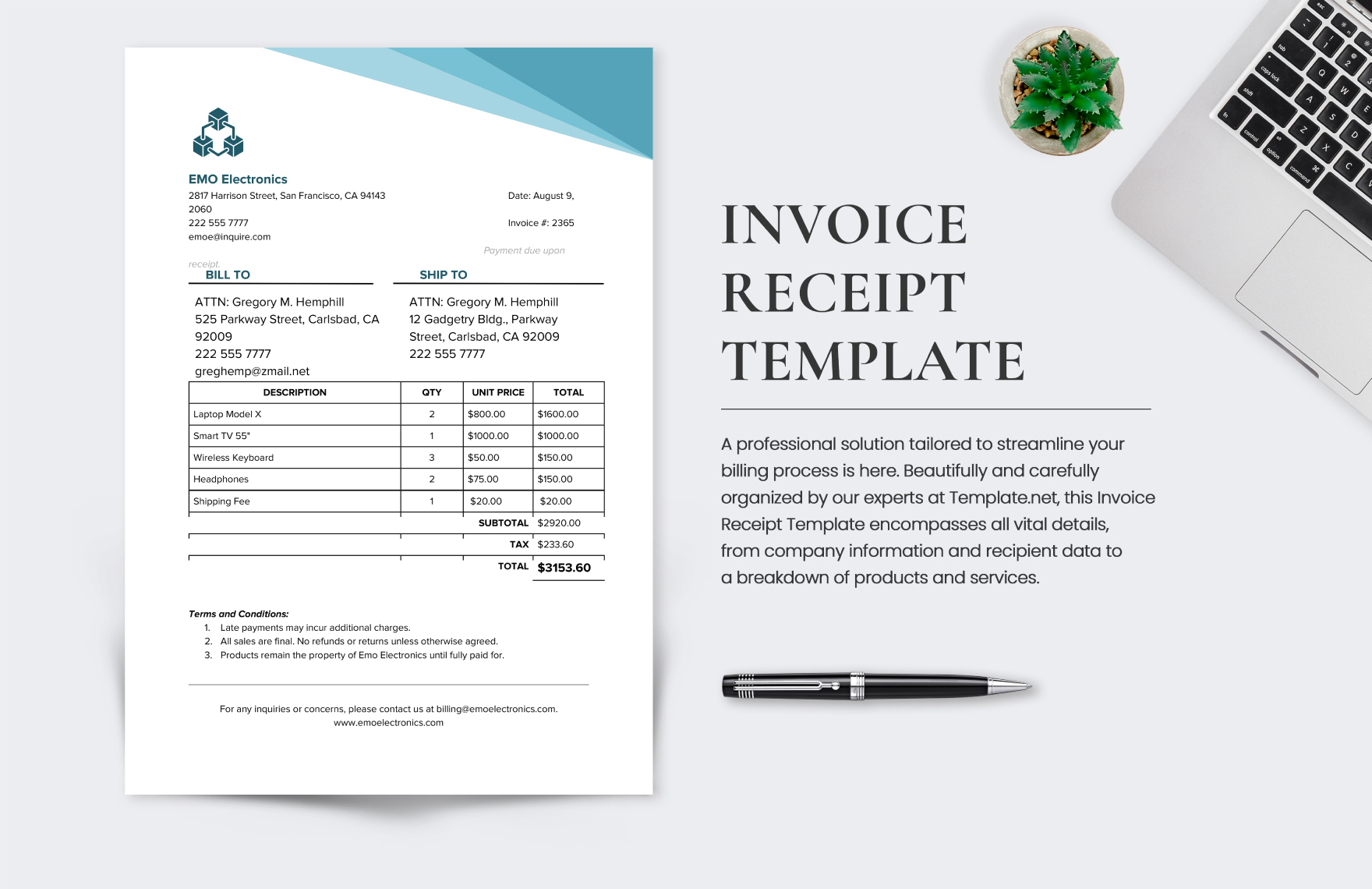 Invoice Receipt Template