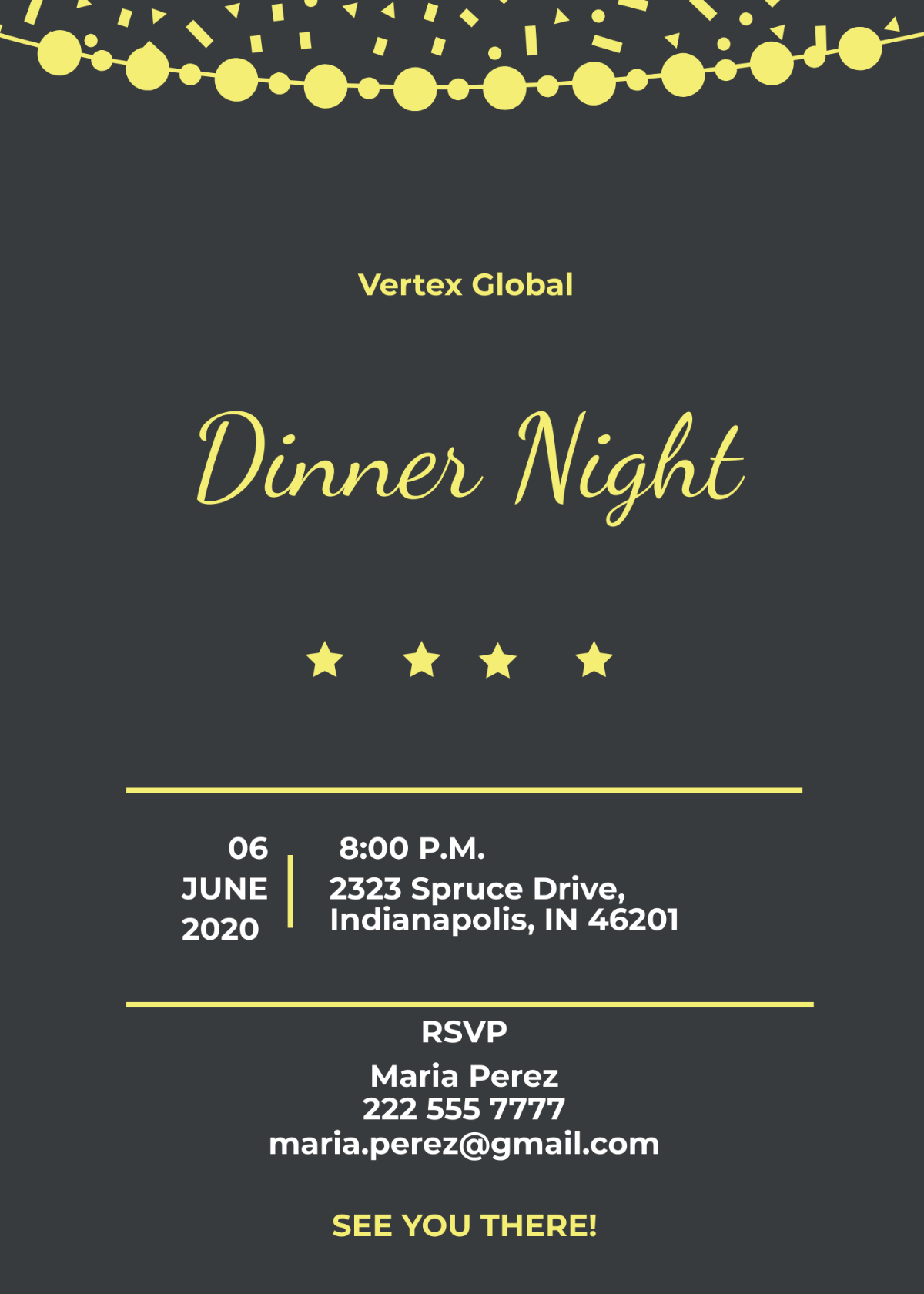 Company Dinner Night Invitation