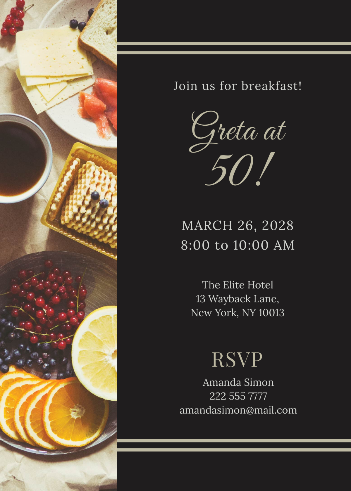 Formal Invitation for Breakfast Template - Edit Online & Download