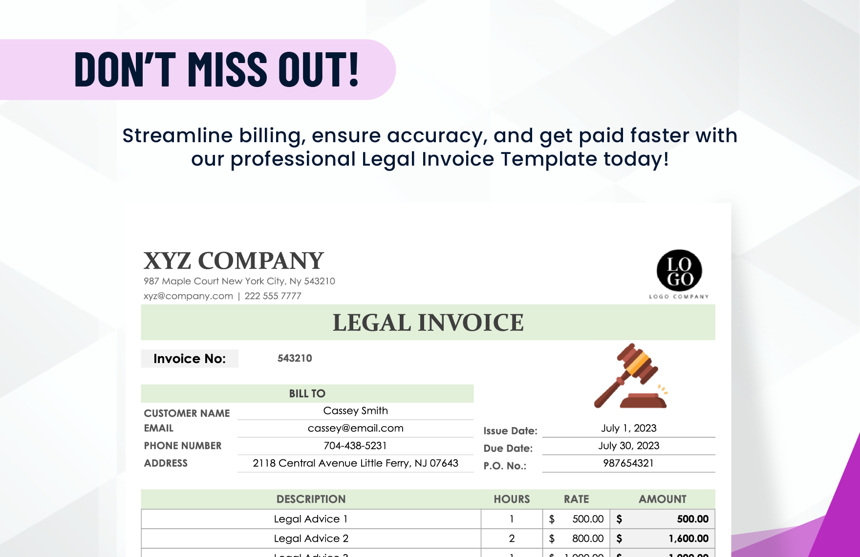 Legal Invoice Template