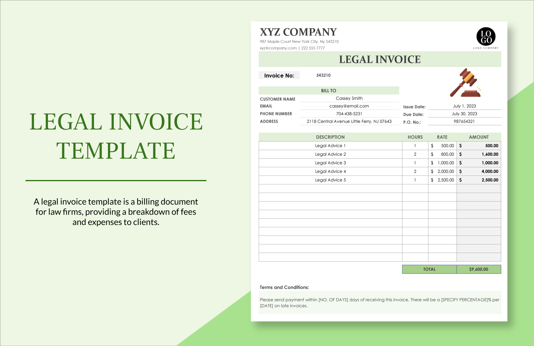 Legal Invoice Template