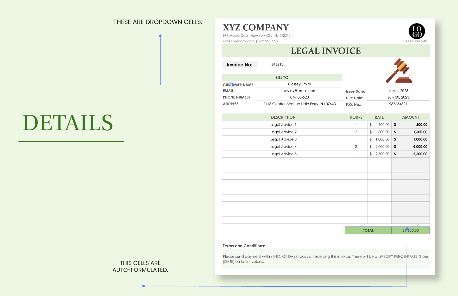 Legal Invoice Template Download in Word, Google Docs, Excel, Google