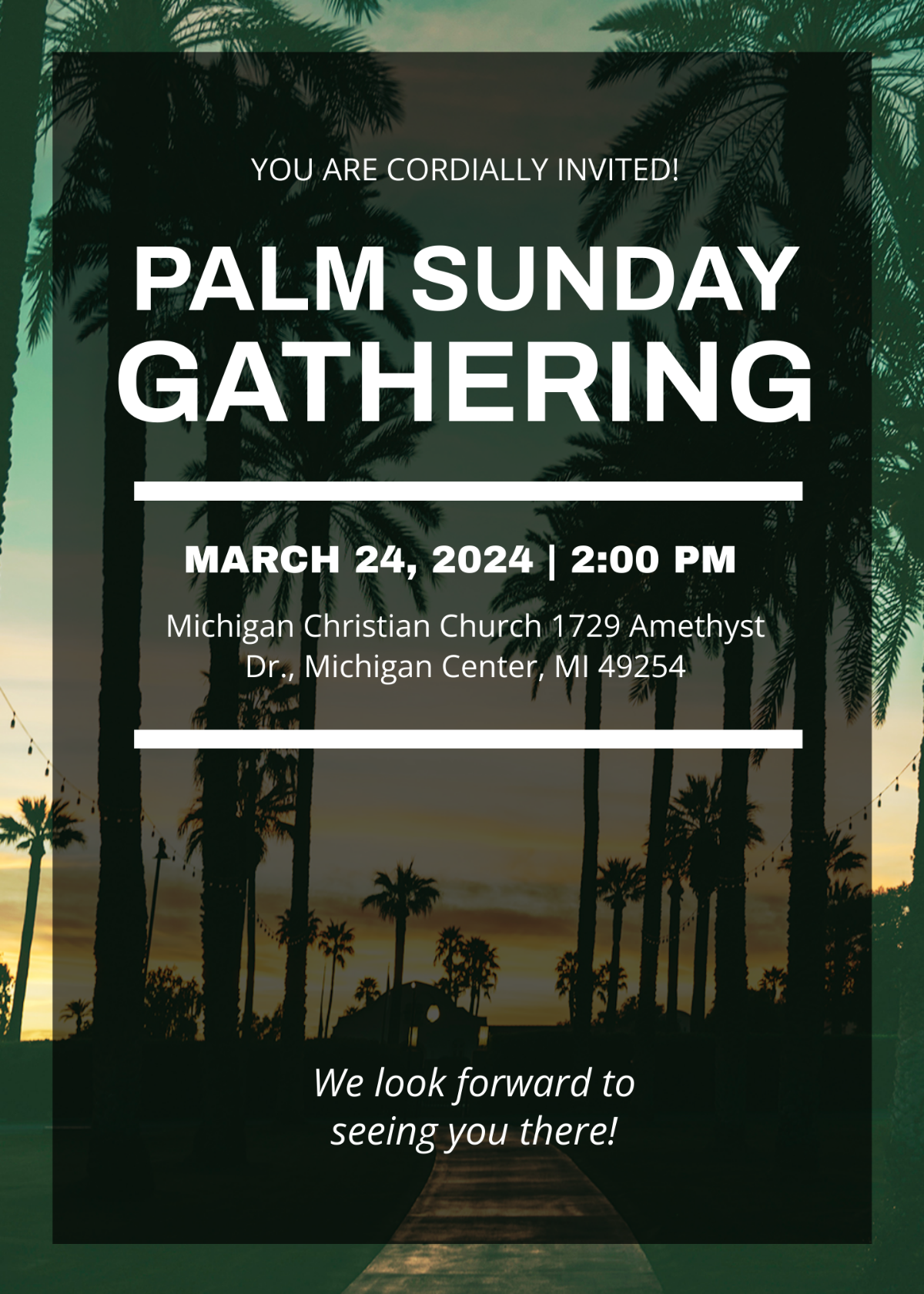 Palm Sunday Invitation Template