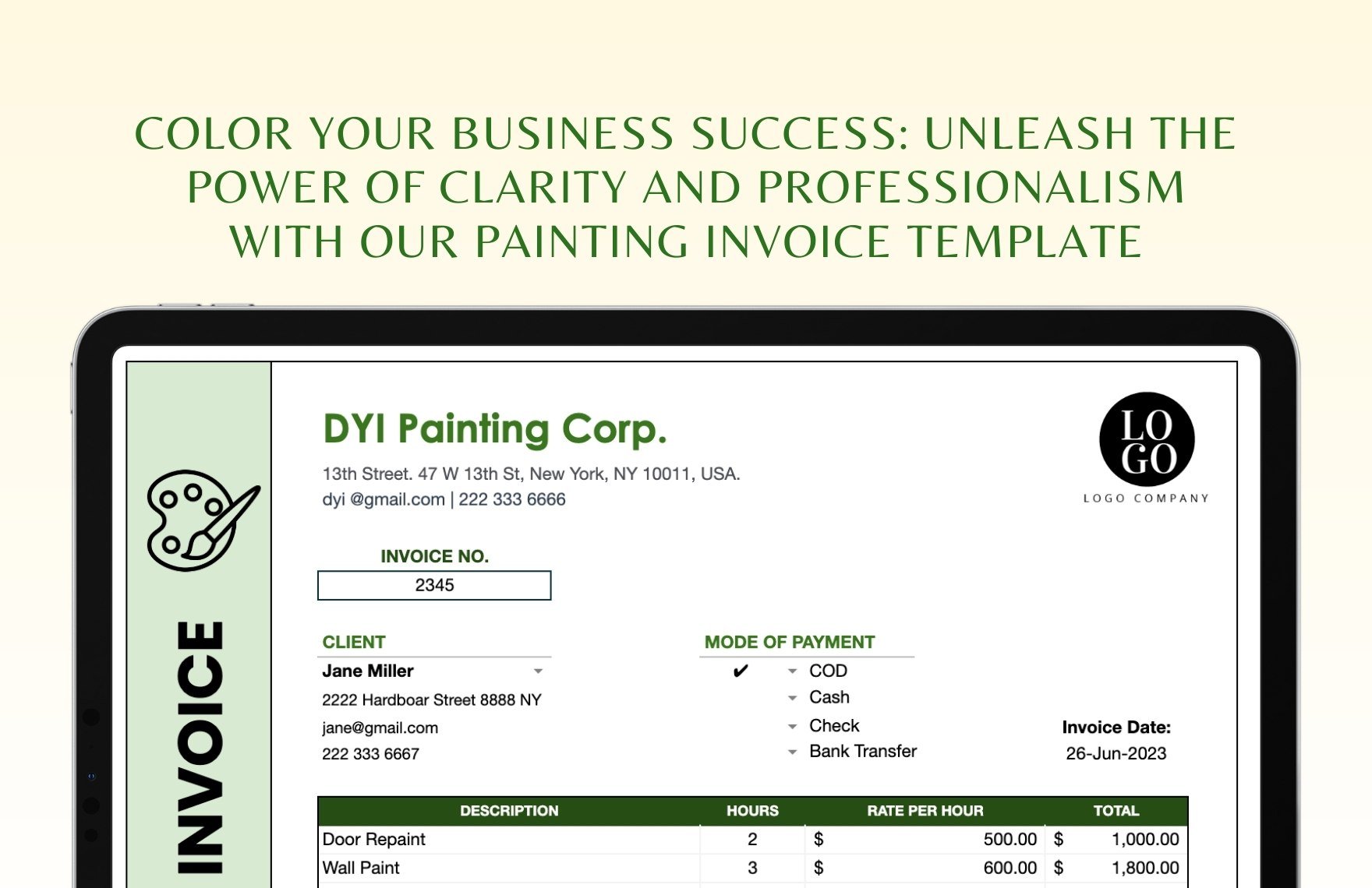 Painting Invoice Template