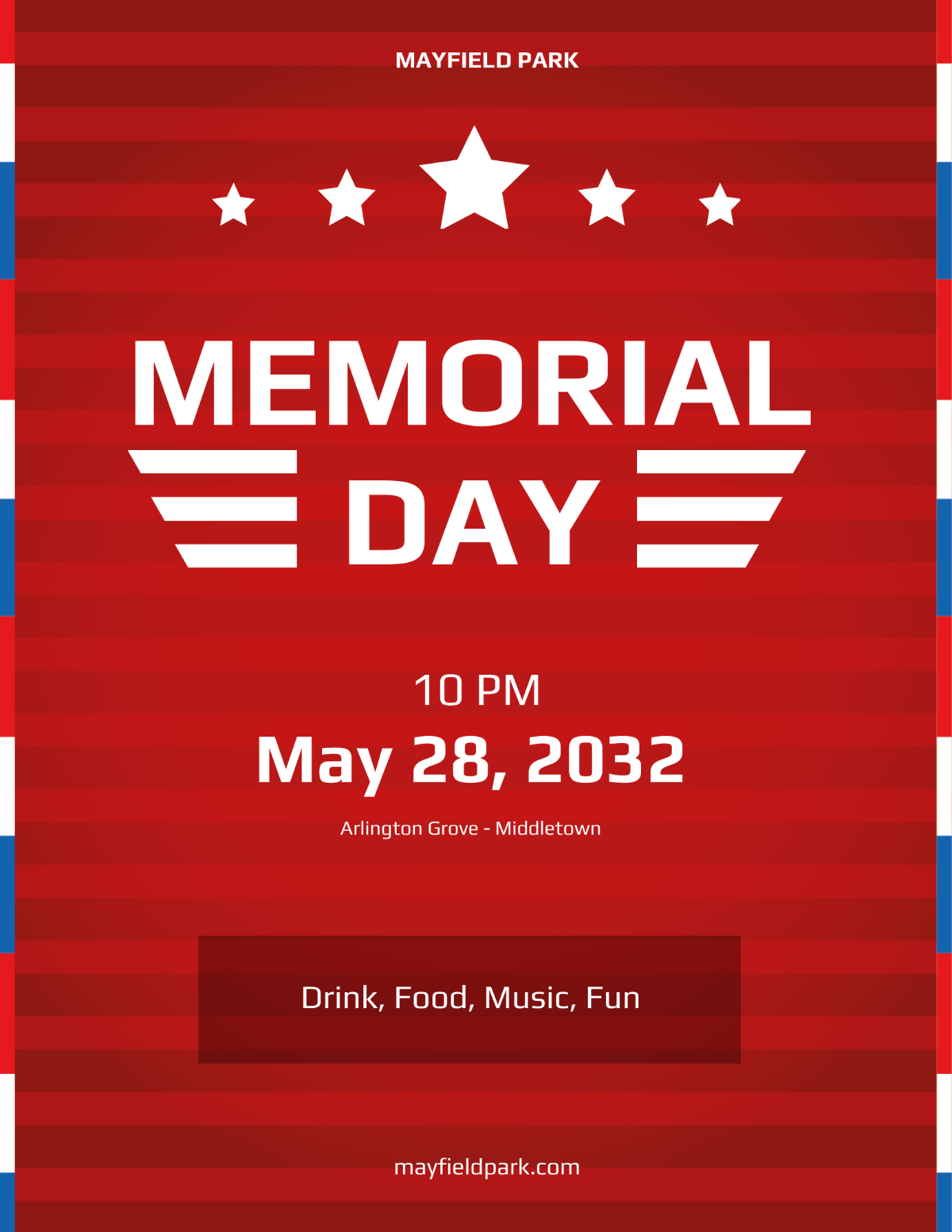 Simple Memorial Day Flyer Template - Edit Online & Download