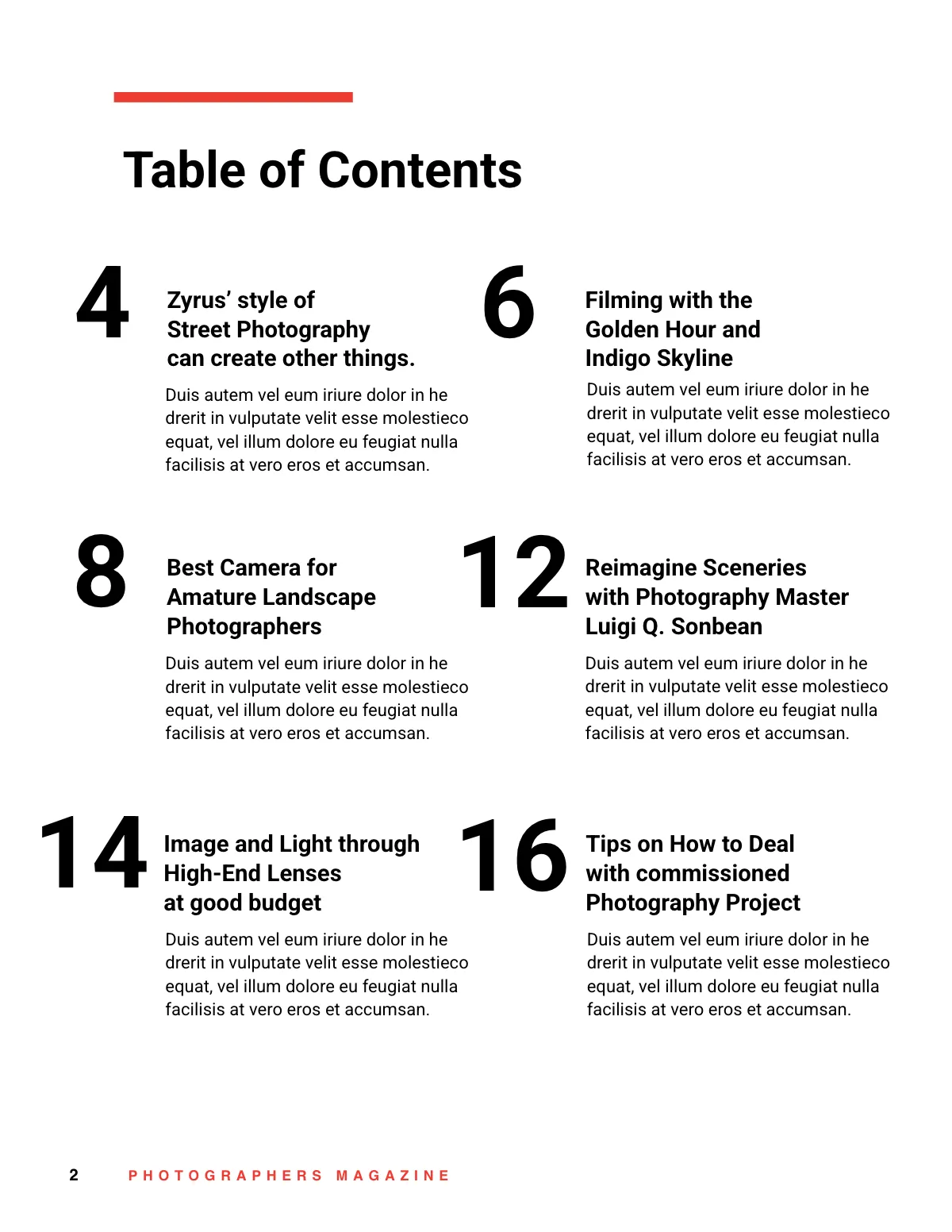 Free Photography Magazine Template to Edit Online