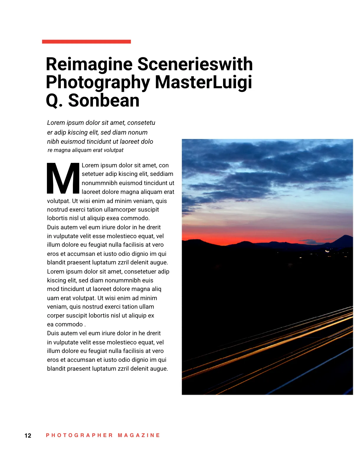 Free Photography Magazine Template to Edit Online