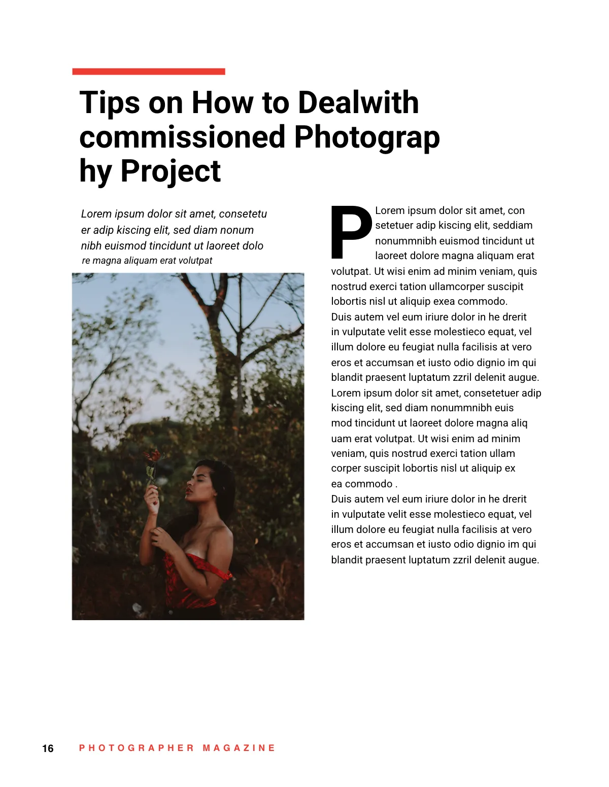 Free Photography Magazine Template to Edit Online