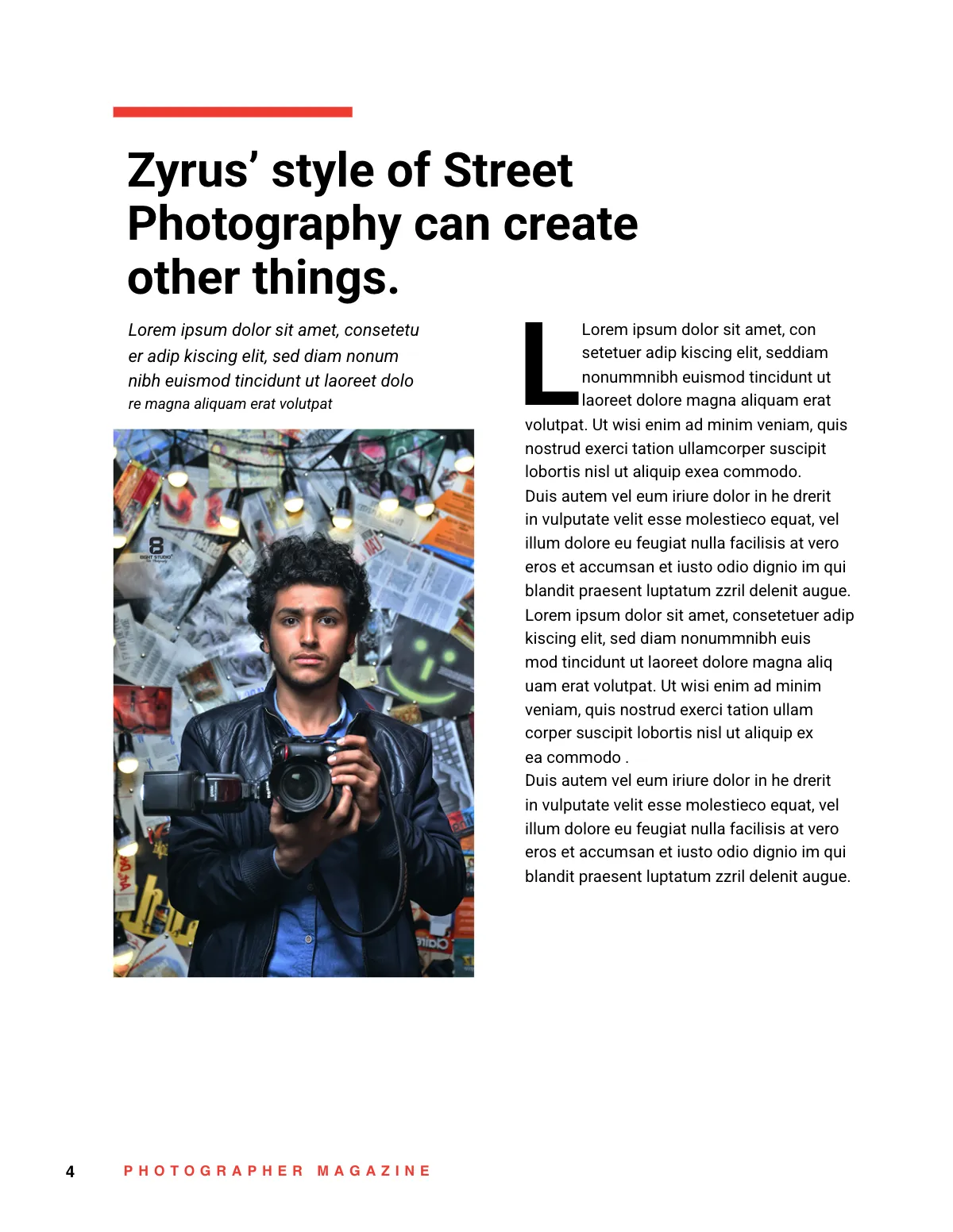 Free Photography Magazine Template to Edit Online