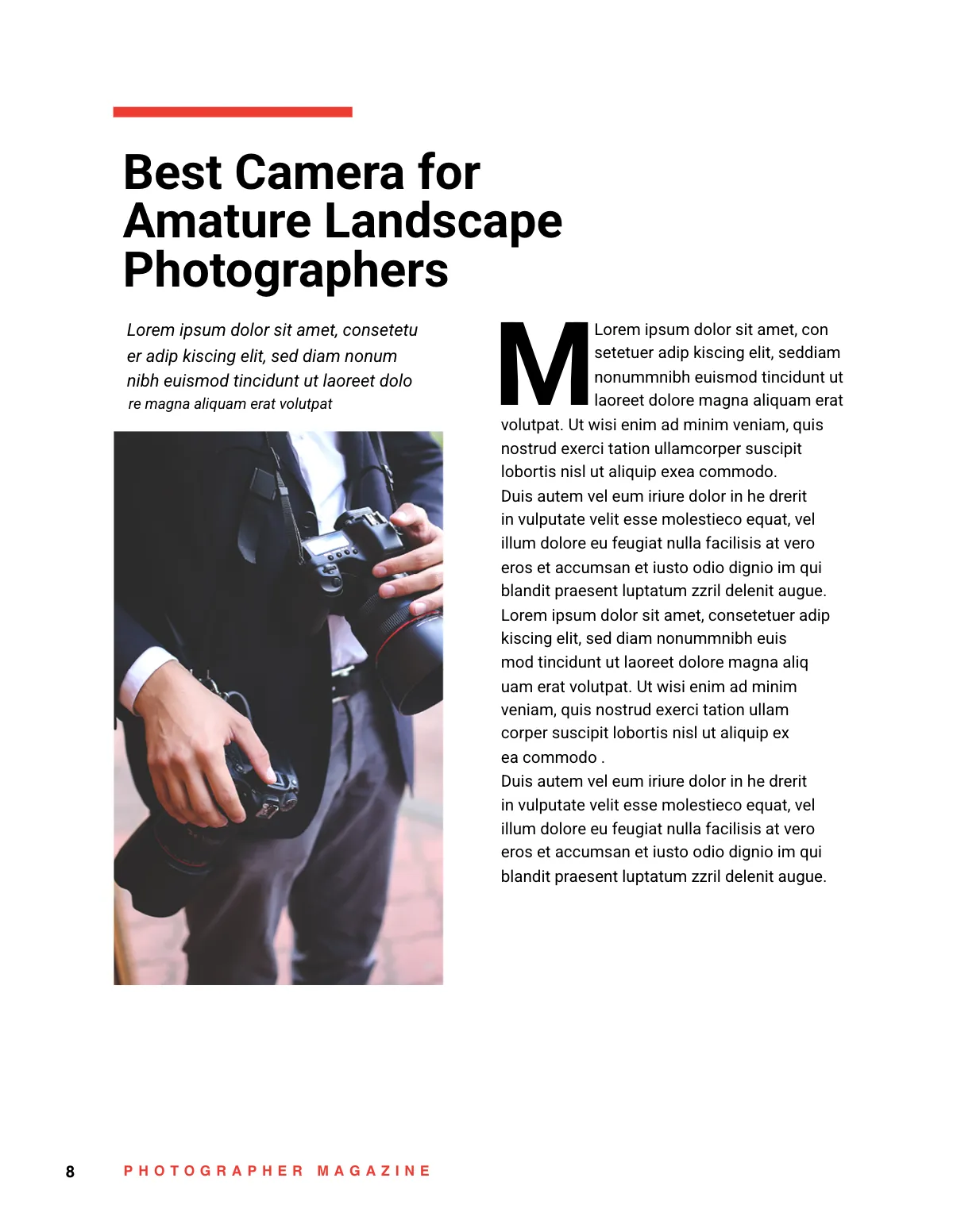 Free Photography Magazine Template to Edit Online