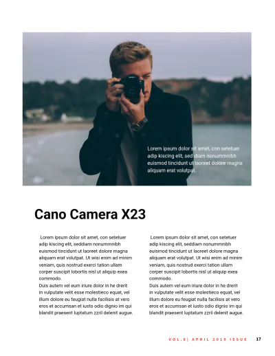 Free Photography Magazine Template to Edit Online