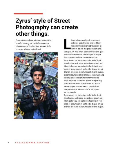 Free Photography Magazine Template to Edit Online