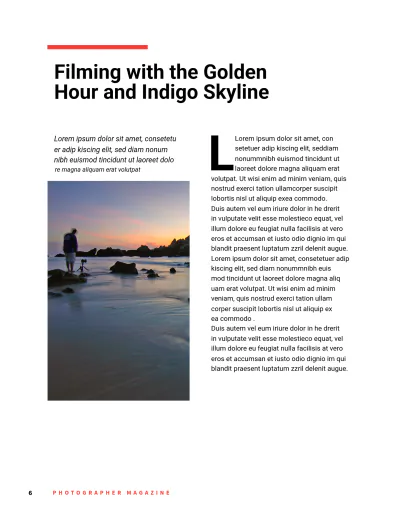 Free Photography Magazine Template to Edit Online