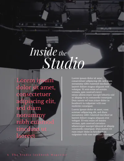 Free Studio Lookbook Magazine Template to Edit Online