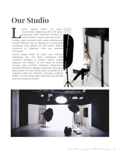 Free Studio Lookbook Magazine Template to Edit Online