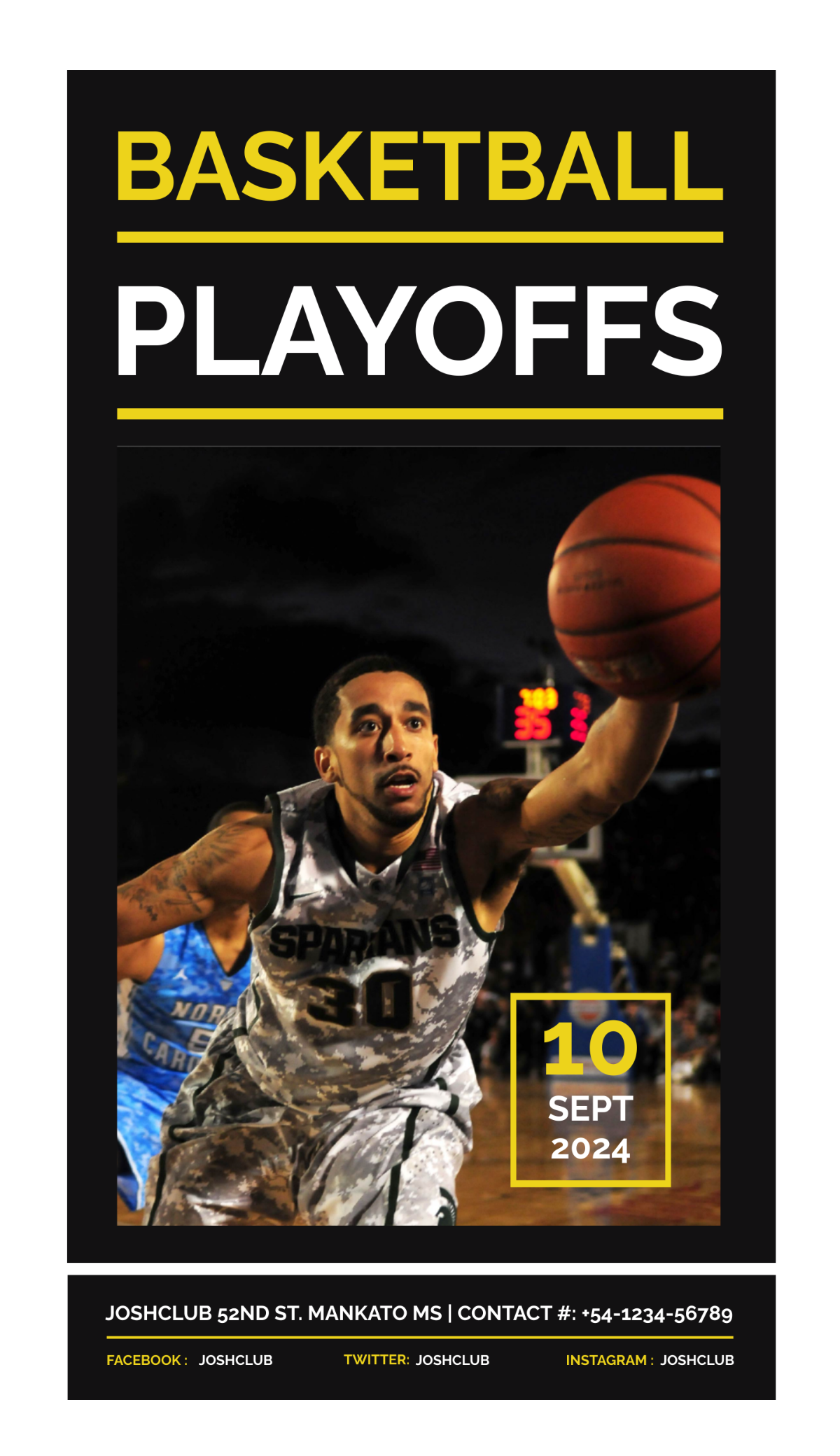 Basketball Playoffs Digital Signage Template