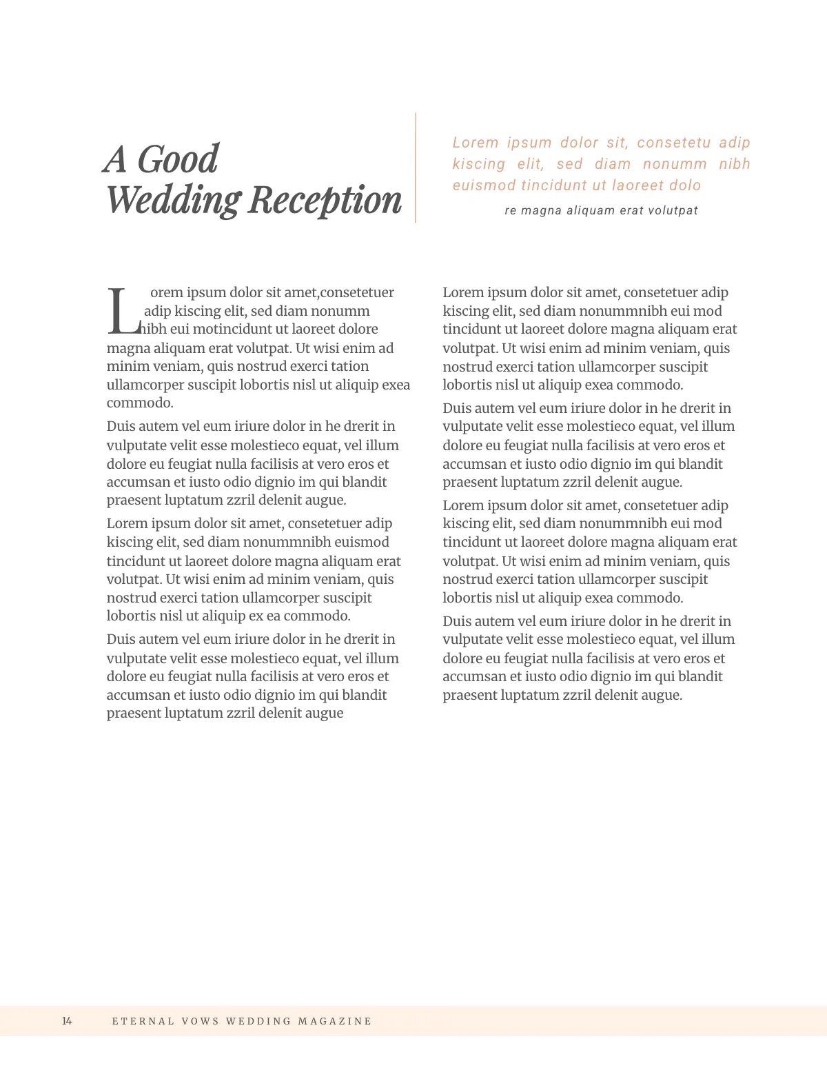 Free Bridal Wedding Magazine Template to Edit Online