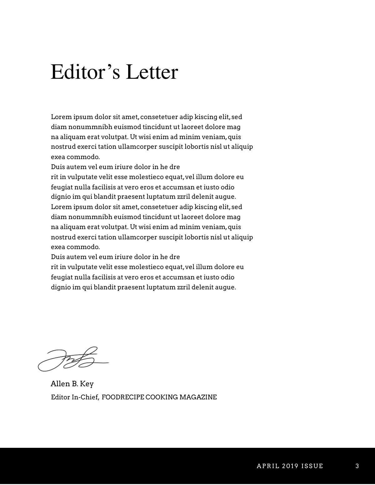 Free Cooking Magazine Template to Edit Online