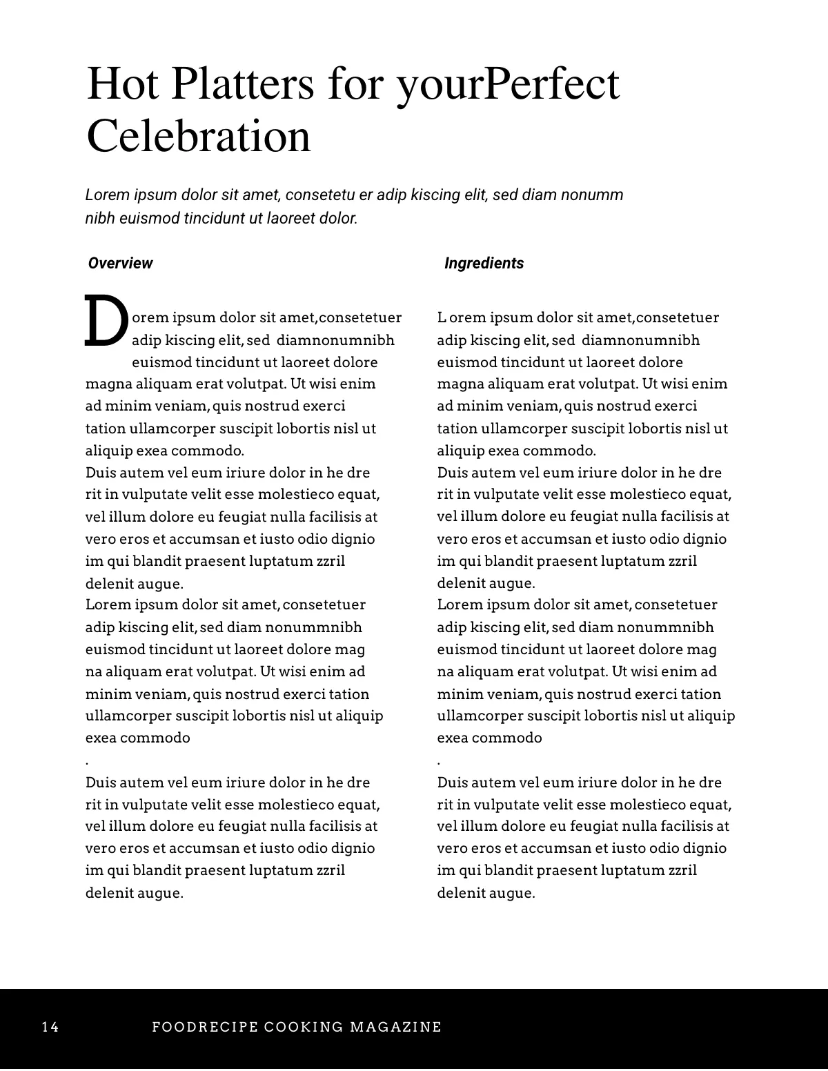 Free Cooking Magazine Template to Edit Online