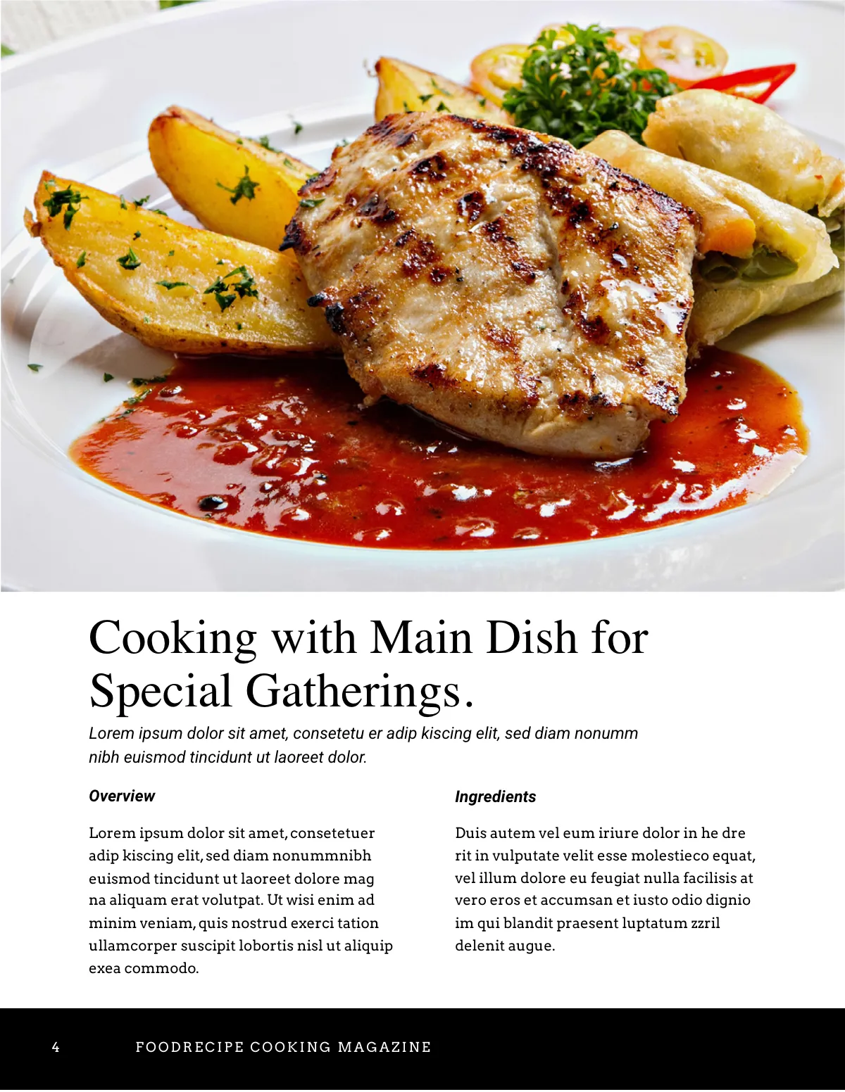 Free Cooking Magazine Template to Edit Online