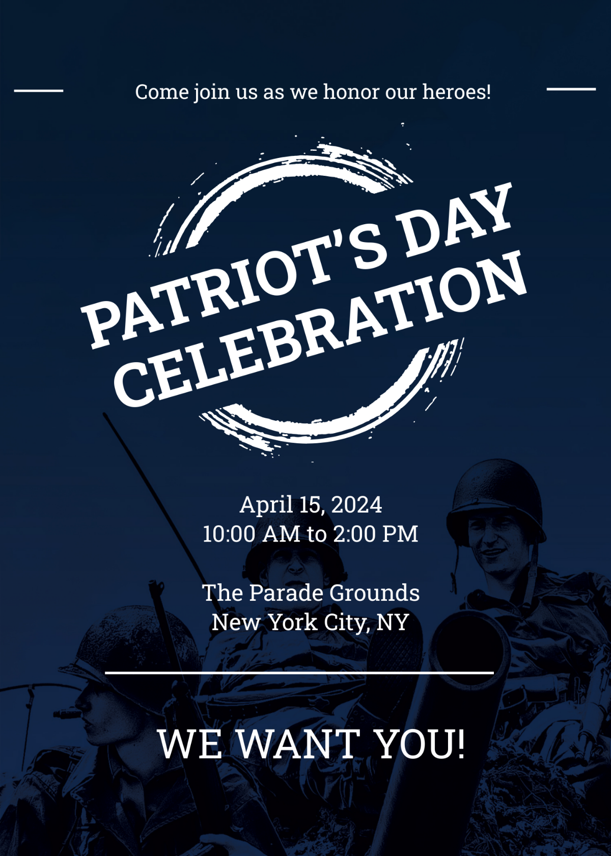 Free Patriot's Day Invitation Template