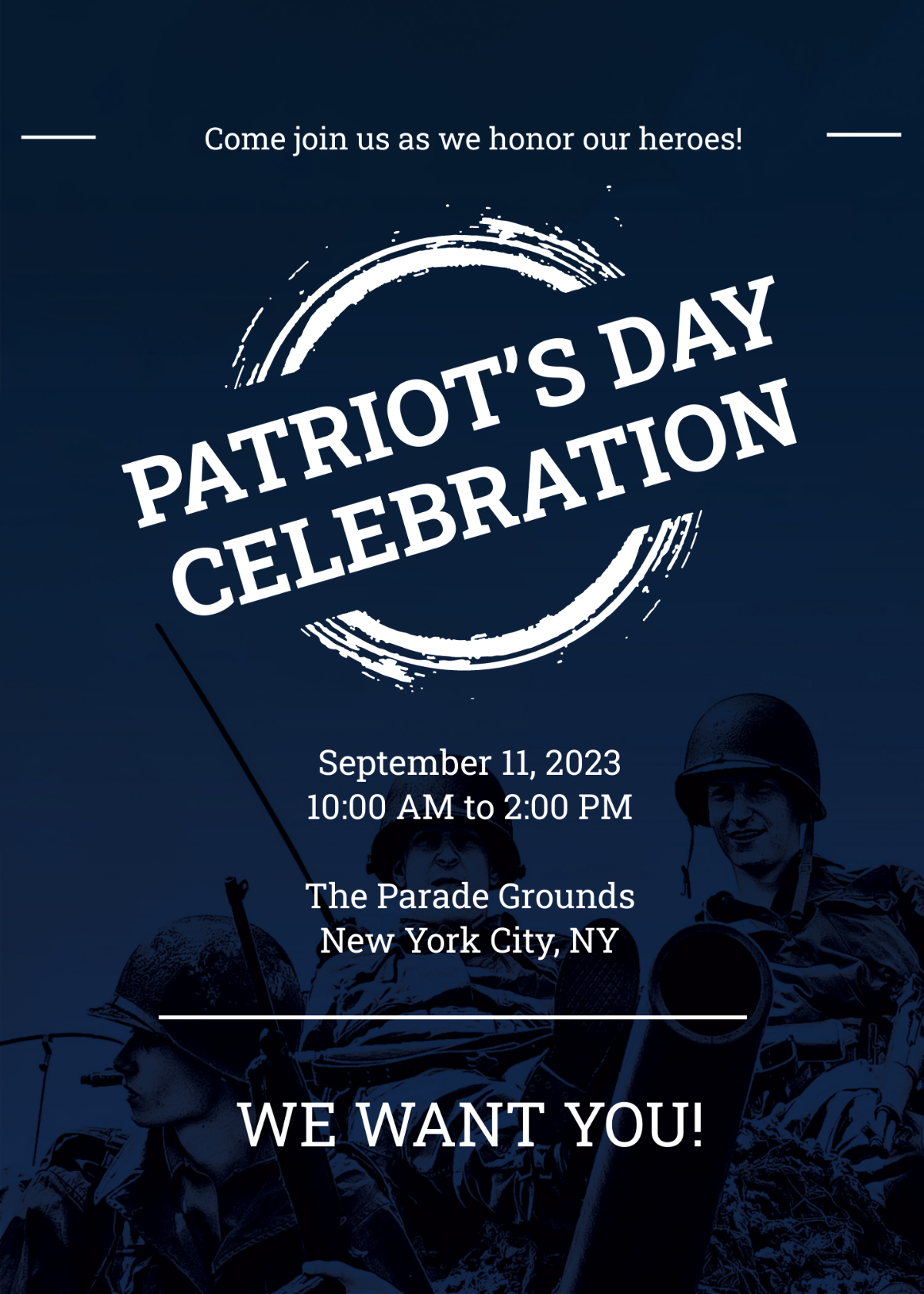 Patriot's Day Invitation Template