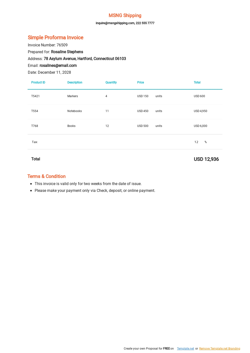 72+ Proforma Invoice Google Sheets Templates Free Downloads