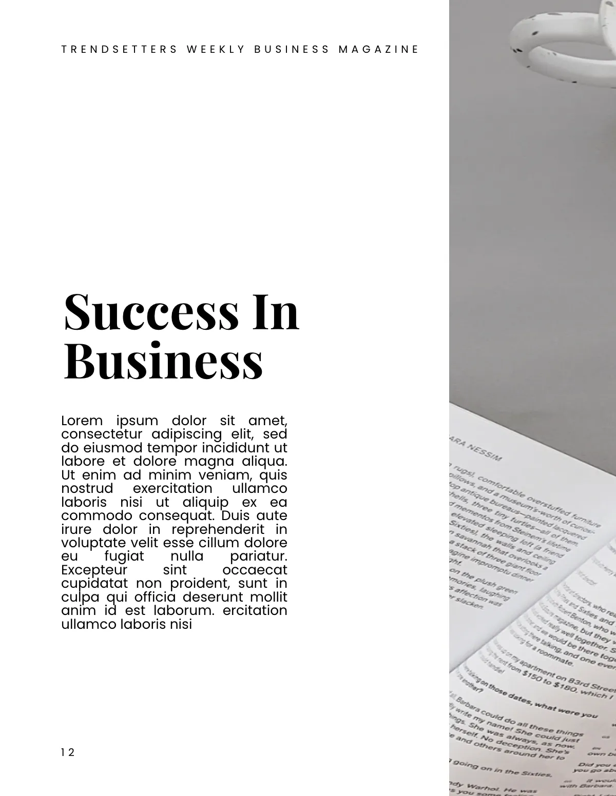 Free Sample Business Magazine Template to Edit Online