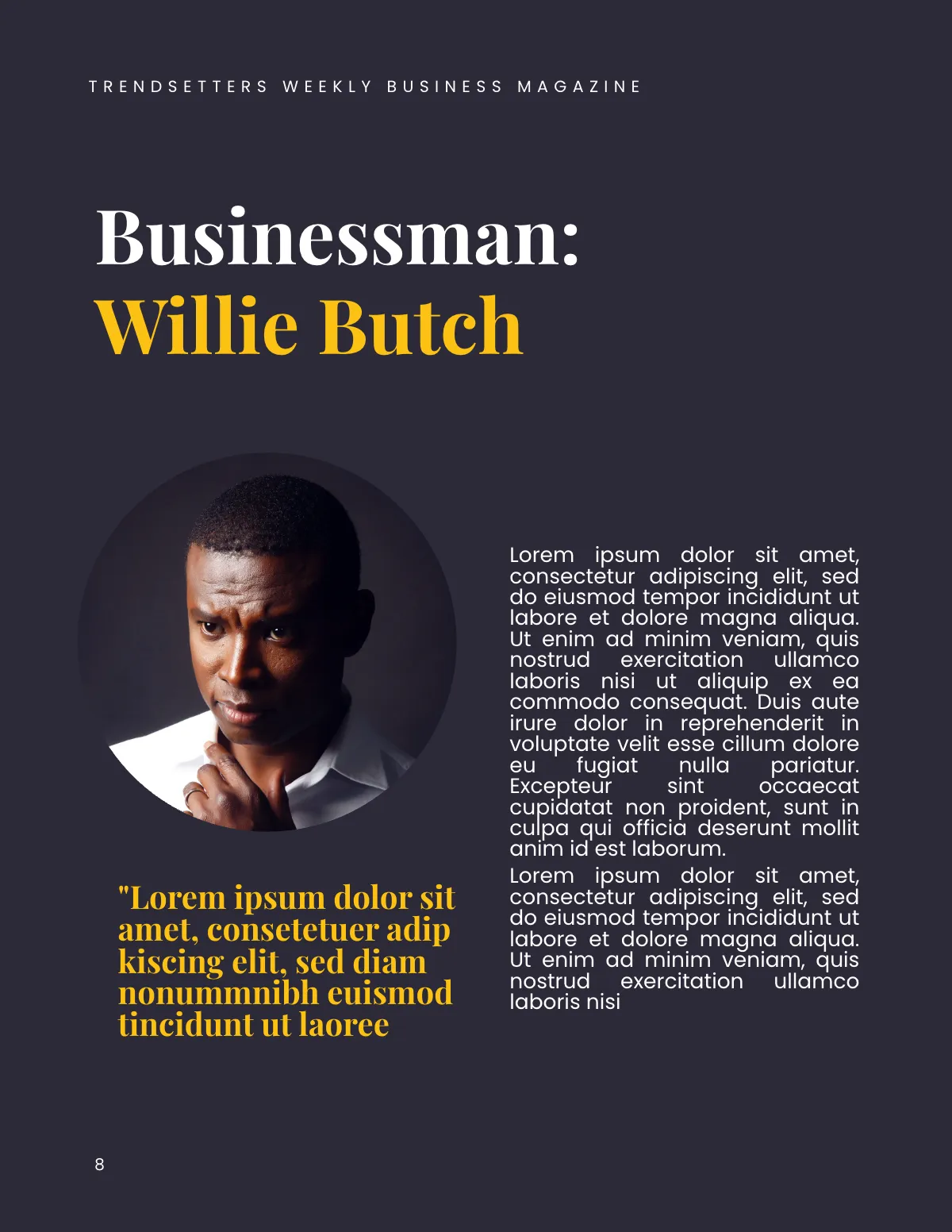 Free Sample Business Magazine Template to Edit Online