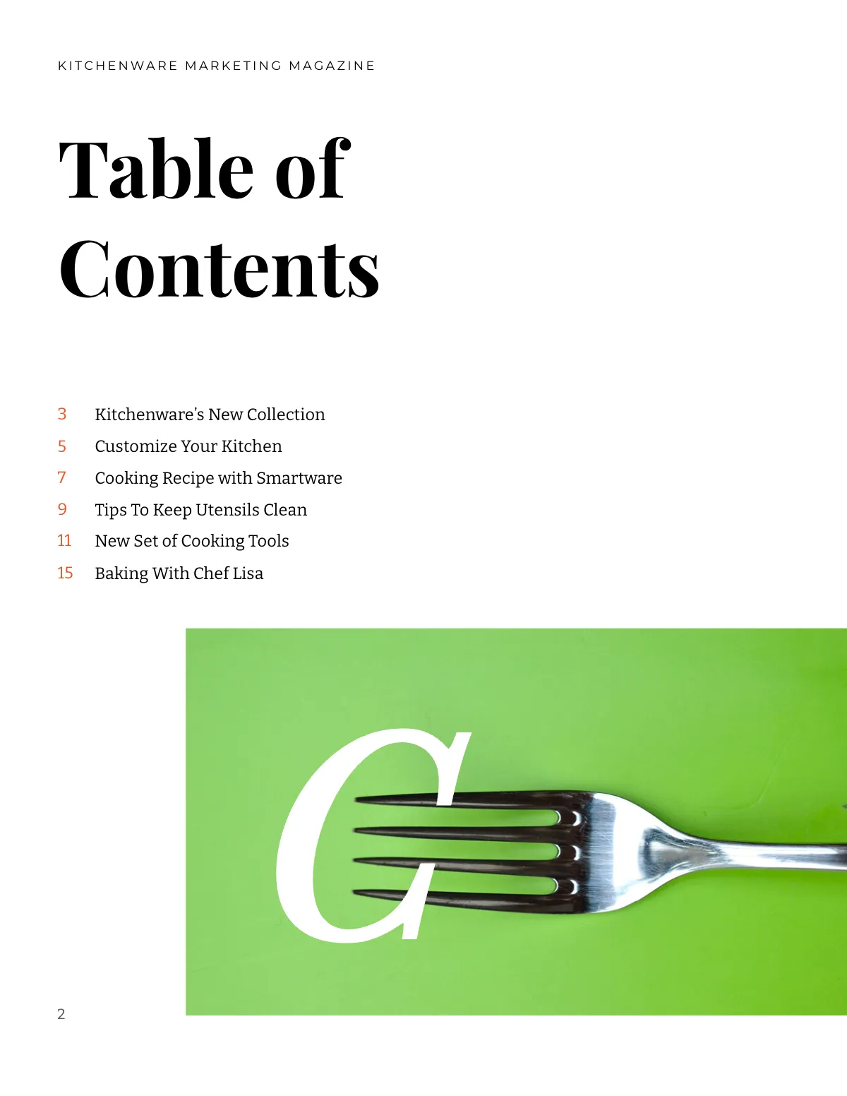 Free Kitchenware Marketing Magazine Template to Edit Online
