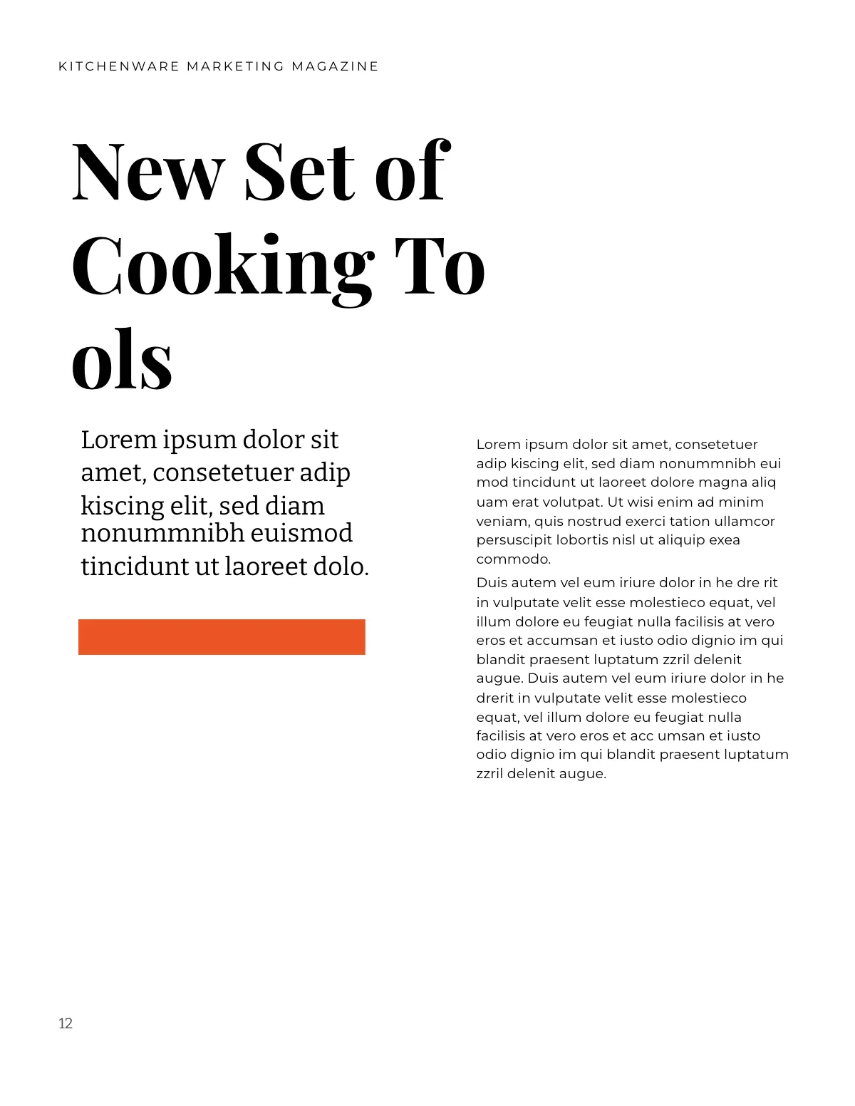 Free Kitchenware Marketing Magazine Template to Edit Online