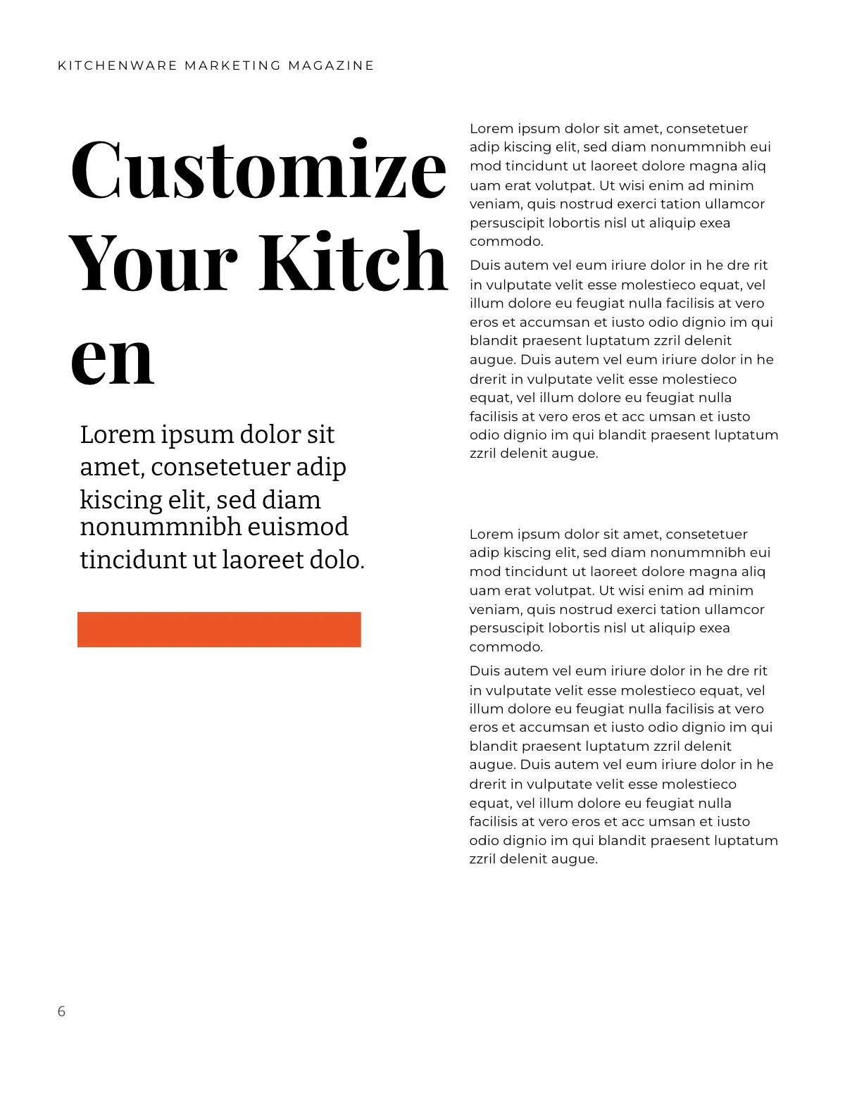 Free Kitchenware Marketing Magazine Template to Edit Online