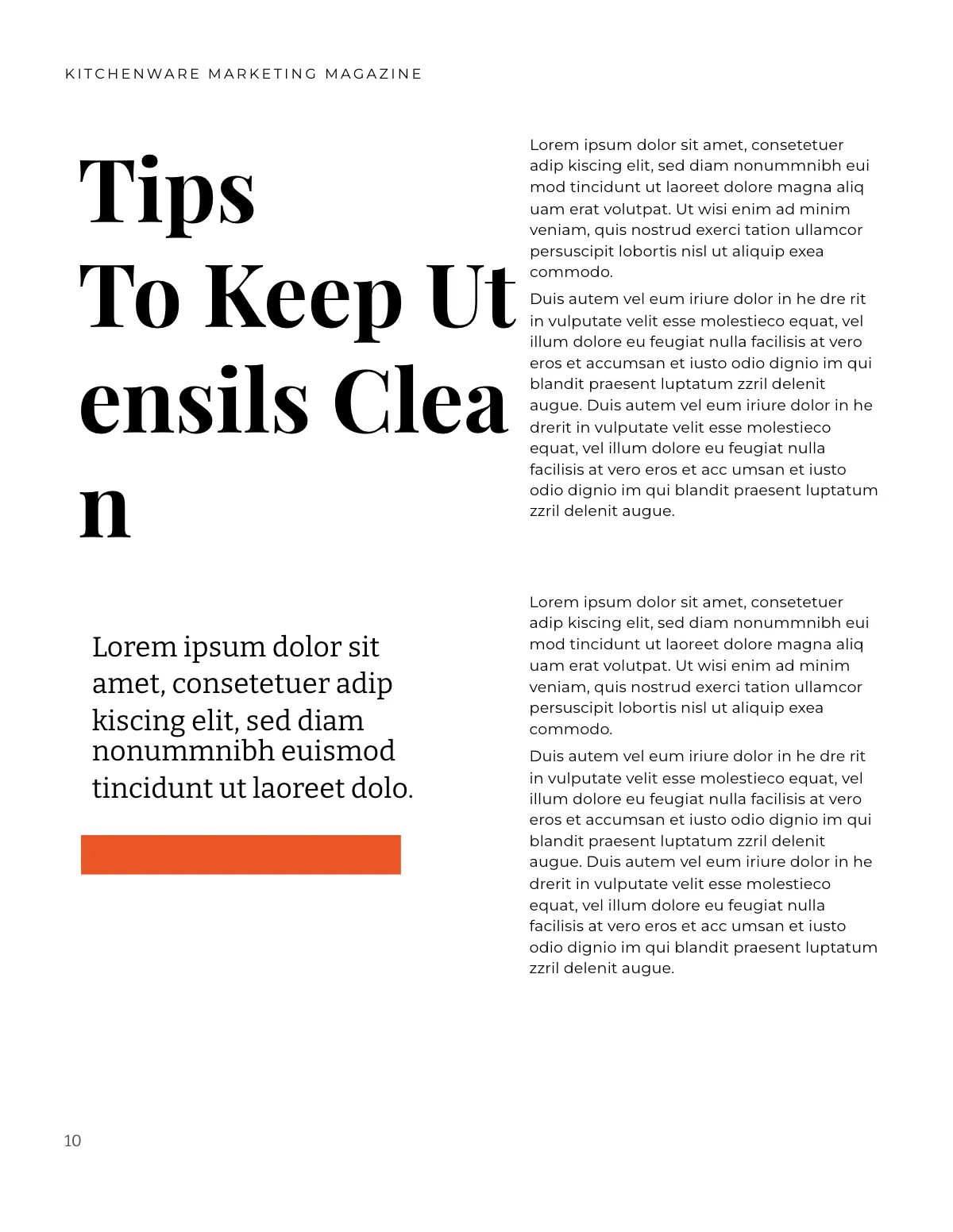 Free Kitchenware Marketing Magazine Template to Edit Online