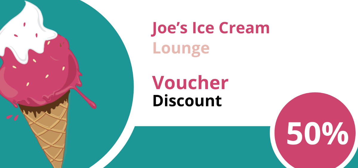 Ice Cream Shop Discount Voucher Template