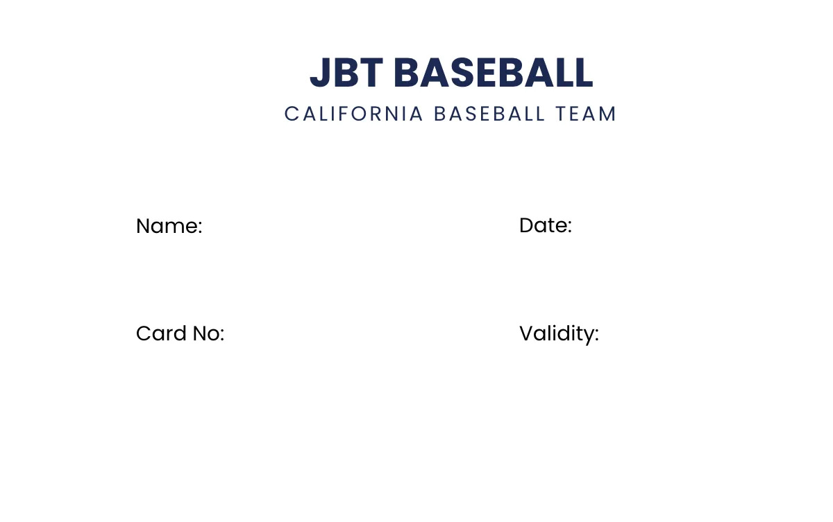 Free Baseball Card Template to Edit Online