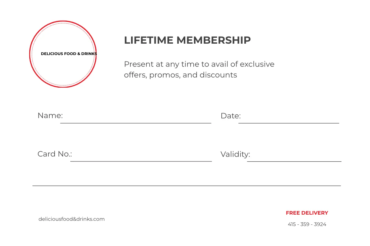 Free Simple Membership Card Template to Edit Online
