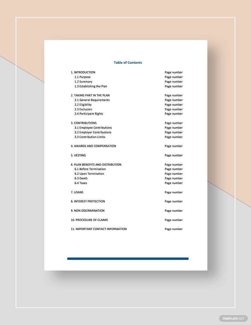 Profit Sharing Bonus Plan Template