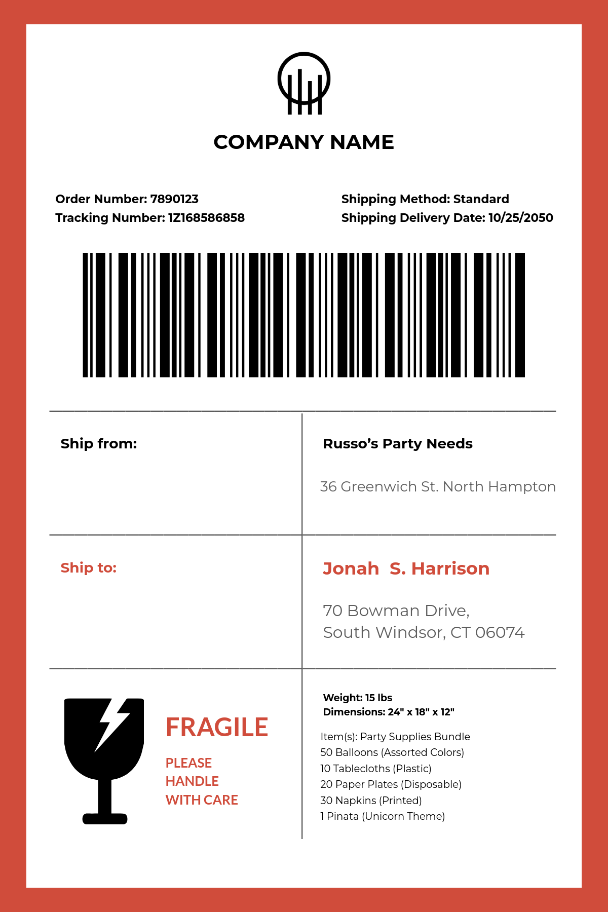 Free Shipping Label Templates, Editable and Printable
