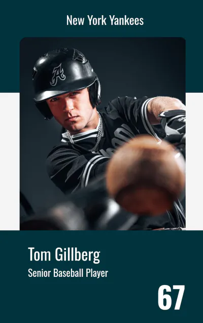 Free Senior Baseball Trading Card Template to Edit Online