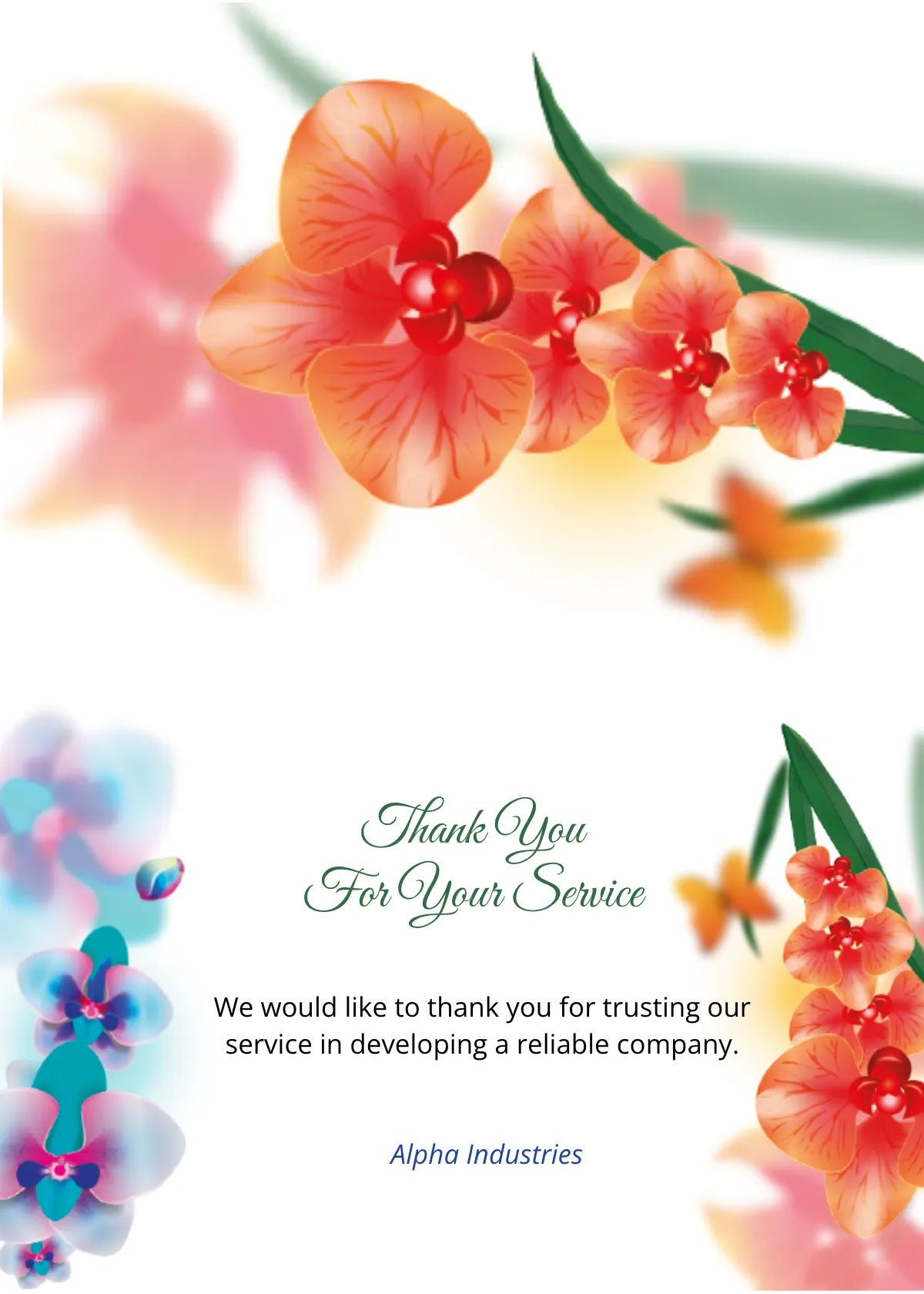 Free Bi-fold Thank You Card Template to Edit Online