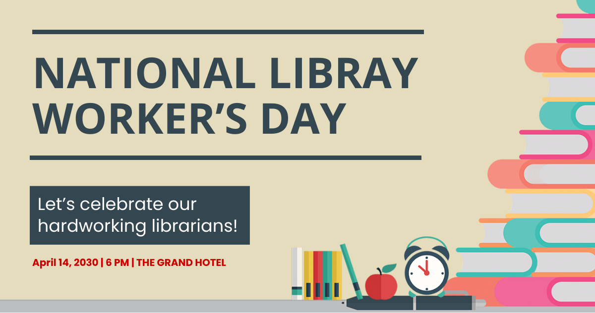 Free National Library Workers Day Facebook Post Template