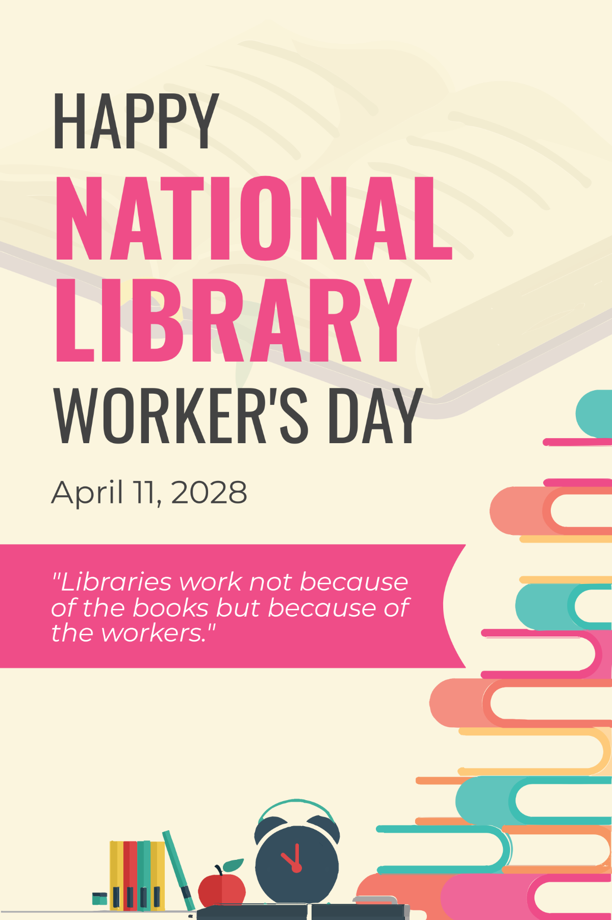 National Library Workers Day Tumblr Post Template