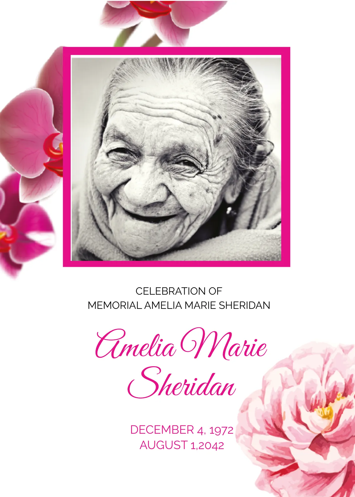 Free Funeral Memorial Card Template to Edit Online